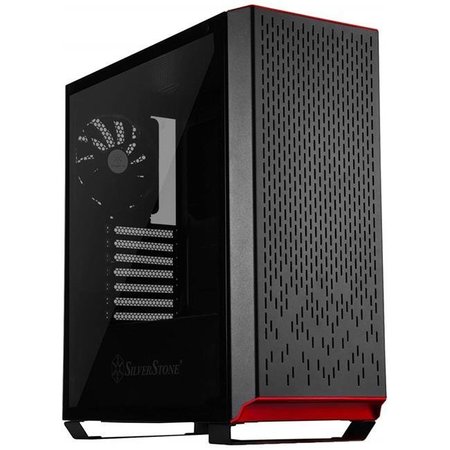 SILVERSTONE SilverStone Technologies PM02B-G Computer Tower Case with Tempered-Glass Side Panel & Ample Air Flow; Black PM02B-G